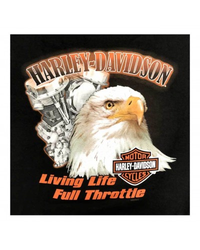 Harley-Davidson Hommes Living Life All-Cotton manches courtes col rond Tee Shirt  Noir 30297425