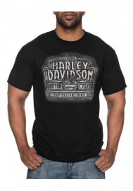 Harley-Davidson Hommes Rampart All-Cotton manches courtes col rond T-Shirt  Noir 30297426