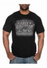 Harley-Davidson Hommes Rampart All-Cotton manches courtes col rond T-Shirt Noir 30297426