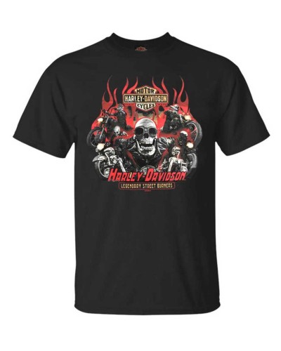 Harley-Davidson Hommes Pursue Skeleton manches courtes col rond T-Shirt  Noir 30298742