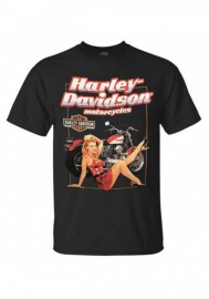 Harley-Davidson Hommes Shade Pin-Up manches courtes col rond Cotton T-Shirt Noir 30292398