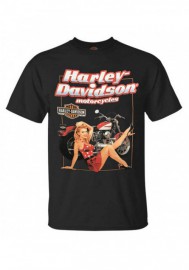 Harley-Davidson Hommes Shade Pin-Up manches courtes col rond Cotton T-Shirt  Noir 30292398