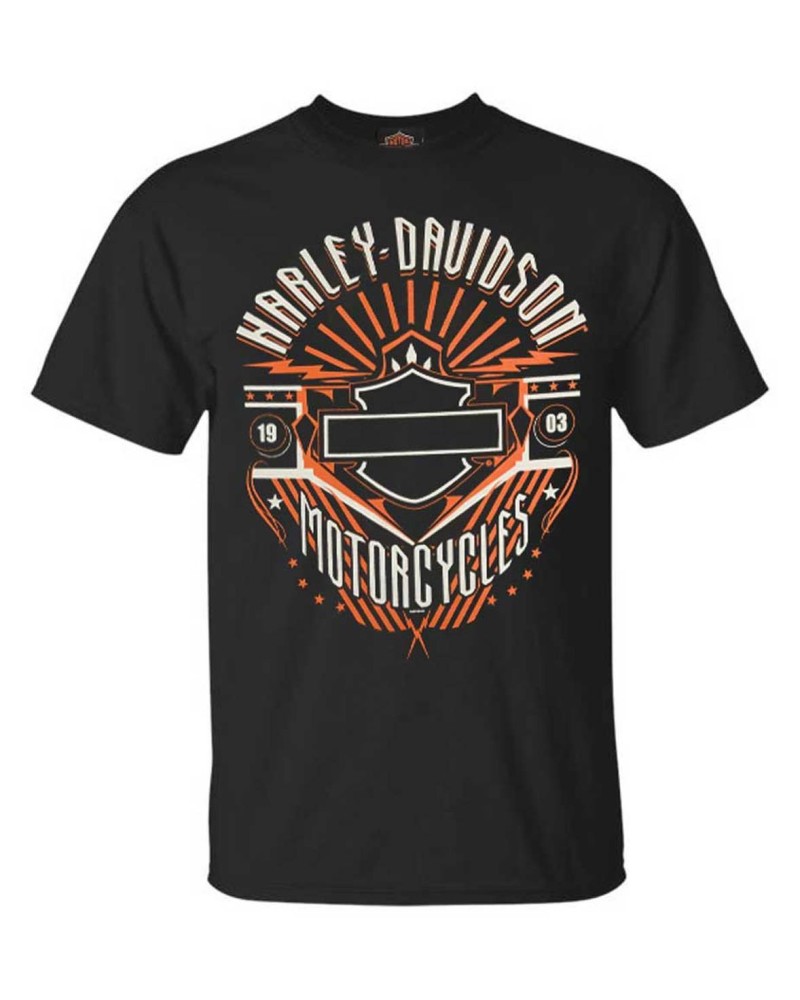 Harley-Davidson Hommes Beast Bar & Shield manches courtes col rond T-Shirt - Noir 30292396