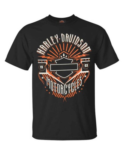 Harley-Davidson Hommes Beast Bar & Shield manches courtes col rond T-Shirt - Noir 30292396