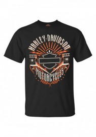 Harley-Davidson Hommes Beast Bar & Shield manches courtes col rond T-Shirt - Noir 30292396