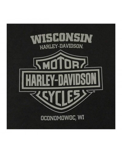 Harley-Davidson Hommes Mean & Lean Biker manches courtes All-Cotton T-Shirt - Noir 30298717