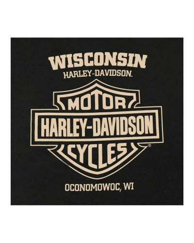 Harley-Davidson Hommes Eagle Lightning manches courtes col rond T-Shirt - Noir 30292390