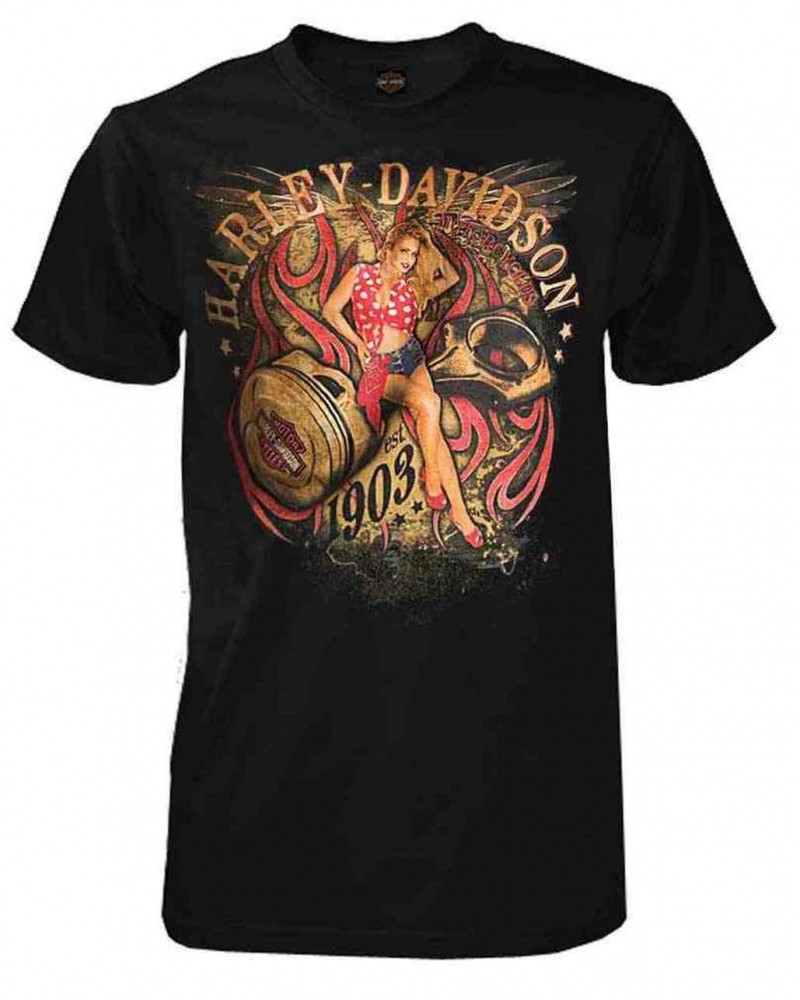Harley-Davidson Hommes Shop Angel All-Cotton manches courtes T-Shirt - Noir 30292306