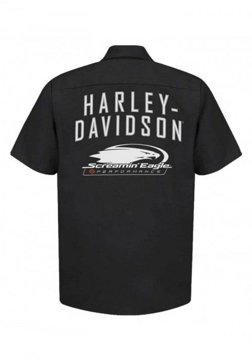 Harley-Davidson Hommes Screamin' Eagle Vintage Fashion manches courtes Shirt  Noir ST79BKO