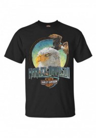 Harley-Davidson Hommes Classic Eagle manches courtes col rond T-Shirt - Noir 30292393