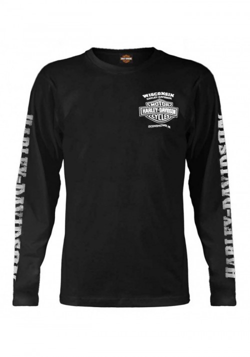 Harley-Davidson Hommes Skull Lightning Crest Graphic manches longues Shirt  Noir 30295296