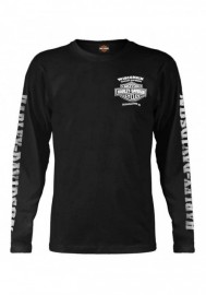 Harley-Davidson Hommes Skull Lightning Crest Graphic manches longues Shirt Noir 30295296