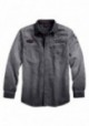 Harley-Davidson Hommes Iron Block manches longues Woven Shirt Gray 99020-17VM