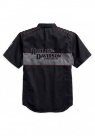 Harley-Davidson Hommes Iron Block manches courtes Woven Shirt Noir 99018-17VM