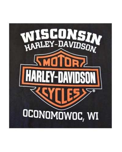 Harley-Davidson Hommes Distressed Elongated Bar & Shield Noir T-Shirt 30296553