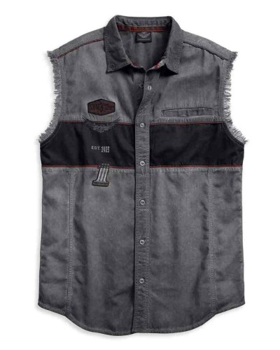 Harley-Davidson Hommes Iron Block Sleeveless Blowout Shirt  Noir 99019-17VM