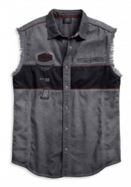 Harley-Davidson Hommes Iron Block Sleeveless Blowout Shirt Noir 99019-17VM