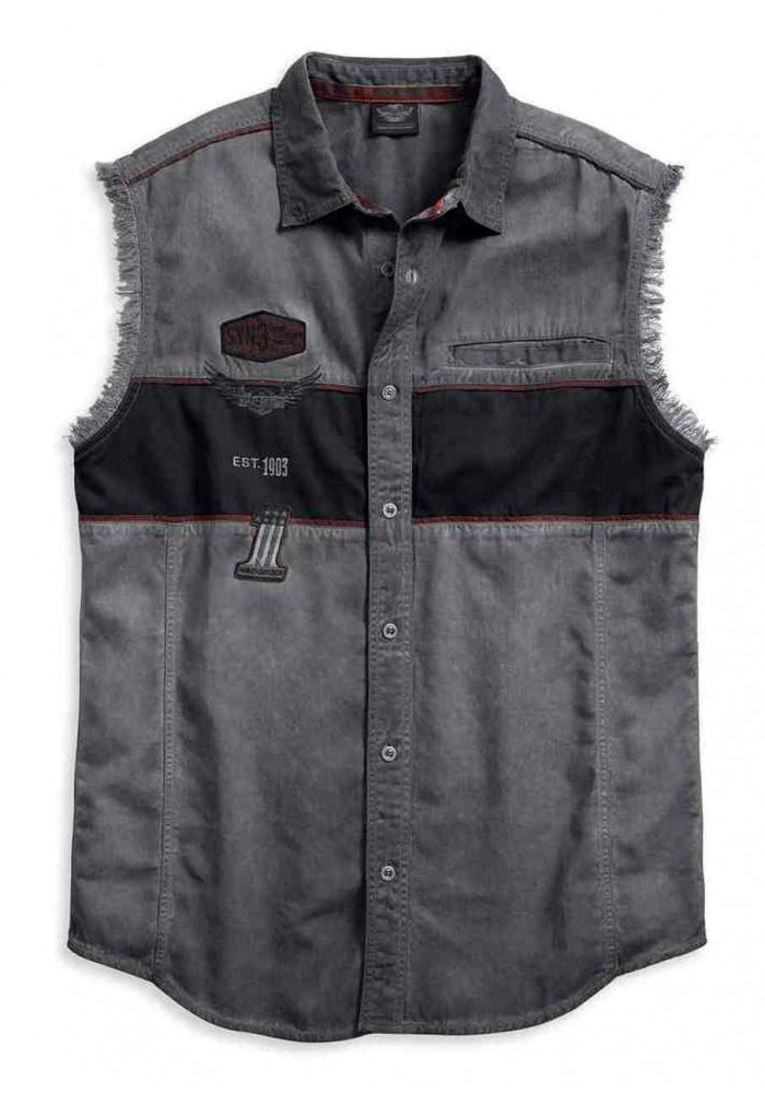 Harley-Davidson Hommes Iron Block Sleeveless Blowout Shirt Noir 99019-17VM