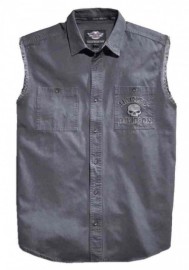 Harley-Davidson Hommes Willie G Skull Sleeveless Blowout Shirt  Gray 99029-17VM