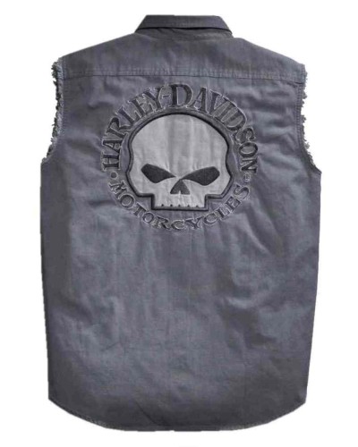 Harley-Davidson Hommes Willie G Skull Sleeveless Blowout Shirt  Gray 99029-17VM