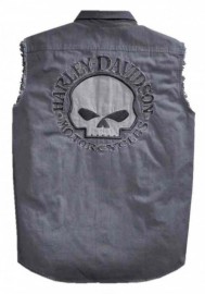 Harley-Davidson Hommes Willie G Skull Sleeveless Blowout Shirt Gray 99029-17VM