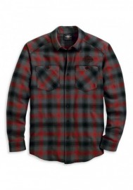 Harley-Davidson Hommes Herringbone manches longues Plaid Woven Shirt 96122-20VM