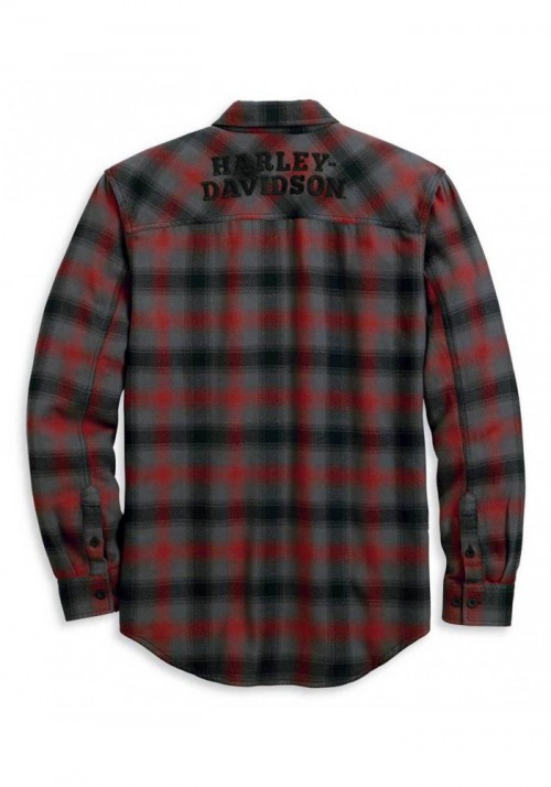 Harley-Davidson Hommes Herringbone manches longues Plaid Woven Shirt 96122-20VM