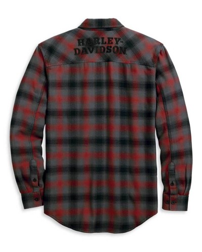 Harley-Davidson Hommes Herringbone manches longues Plaid Woven Shirt 96122-20VM