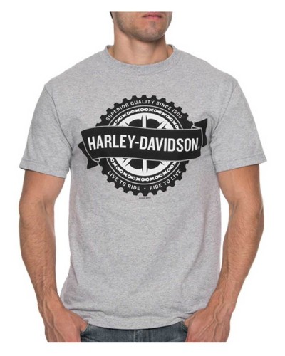 Harley-Davidson Hommes Noble Turn manches courtes col rond T-Shirt  Athletic Gray 30297424