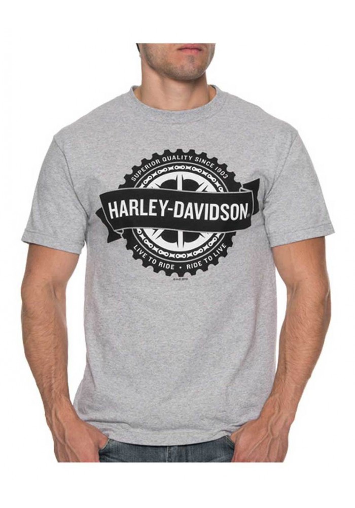 Harley-Davidson Hommes Noble Turn manches courtes col rond T-Shirt Athletic Gray 30297424