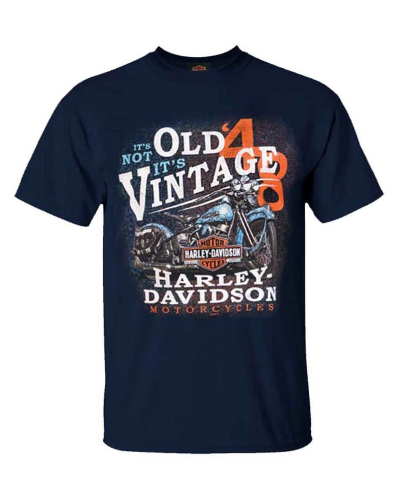 Harley-Davidson Hommes It's Vintage H-D col rond manches courtes T-Shirt - Navy 30298730
