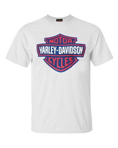 Harley-Davidson Hommes RWB Bar &amp; Shield Logo manches courtes T-Shirt - White 30298739