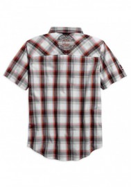 Harley-Davidson Hommes Genuine Oil Can manches courtes Plaid Woven Shirt 99067-18VM