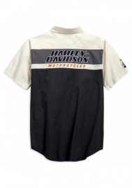 Harley-Davidson Hommes Racing Colorblocked manches courtes Woven Shirt 99166-19VM