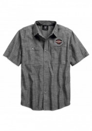 Harley-Davidson Hommes Genuine Oil Can manches courtes Woven Shirt 99068-18VM