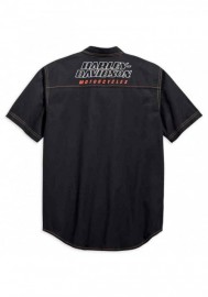 Harley-Davidson Hommes H-D Racing manches courtes Woven Shirt Noir 99165-19VM