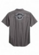Harley-Davidson Hommes Winged Logo Textured Woven Shirt Gray 99154-19VM