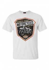 Harley-Davidson Hommes Finest Shield col rond manches courtes T-Shirt - White 30292308