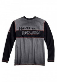Harley-Davidson Hommes Iron Block Colorblocked manches longues Henley 99007-17VM