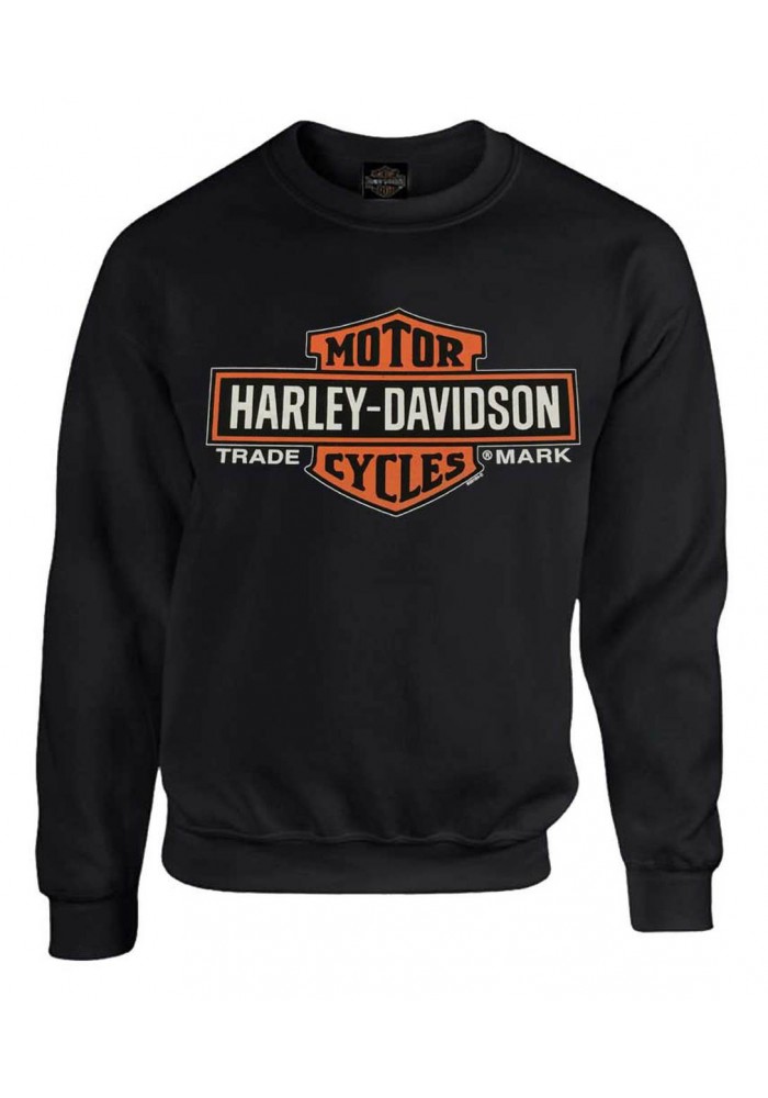 Harley-Davidson Hommes Elongated B&S Fleece Pullover Sweatshirt Noir 30298768