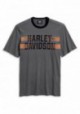 Harley-Davidson Hommes Dual Stripe manches courtes T-Shirt - Asphalt Gray 96148-20VM