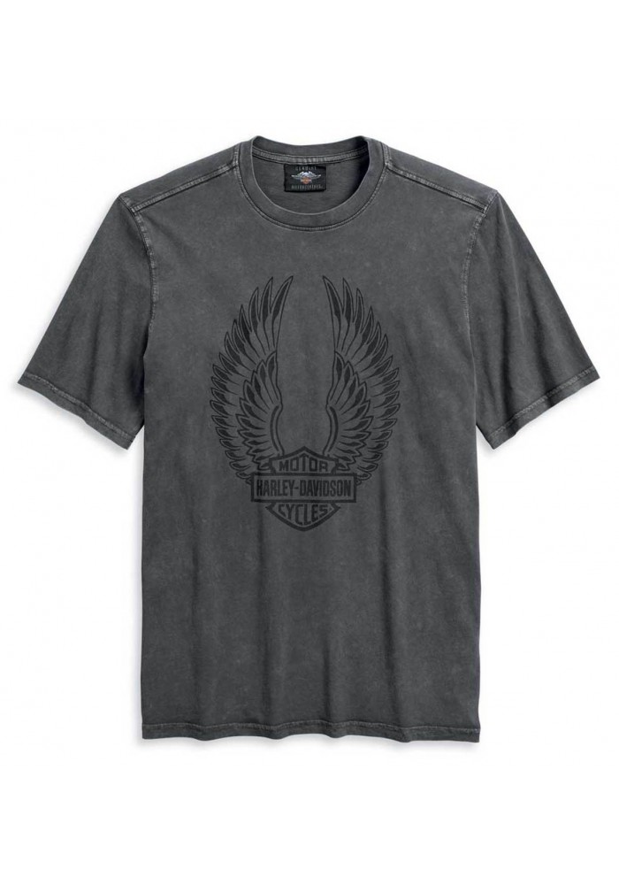 Harley-Davidson Hommes Winged Logo manches courtes T-Shirt Asphalt 96140-20VM