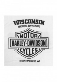 Harley-Davidson Hommes Vintage Track manches courtes col rond T-Shirt White 30297420