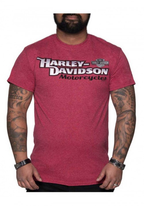 Harley-Davidson Hommes Classic Style Poly-Blend manches courtes T-Shirt  Heather Red 30292381