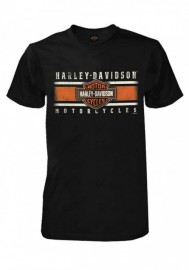 Harley-Davidson Hommes Custom Iconic B&S manches courtes col rond Tee Shirt - Noir 30298977