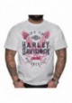 Harley-Davidson Hommes Impression col rond manches courtes Poly-Blend Tee Shirt - Gray 30292386