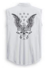 Harley-Davidson Hommes Freedom Sleeveless Blowout Tee Shirt - White 99011-20VM