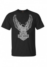 Harley-Davidson Hommes T-Shirt Eagle Graphic manches courtes Tee Shirt Noir Tee Shirt 30296656