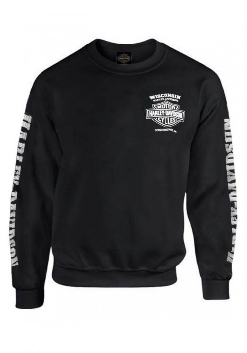 Harley-Davidson Hommes Lightning Crest Fleece Pullover Sweatshirt  Noir 30299602