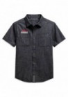 Harley-Davidson Hommes Chambray Slim Fit manches courtes Woven Shirt 99088-20VH